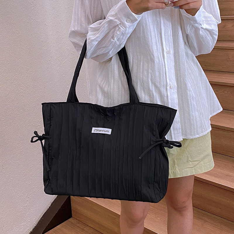 Women Bags For Office Use - Sac fourre-tout pliable en nylon rayé