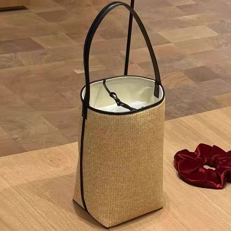 Women'S Raffia Bags - Petit sac seau de plage classique