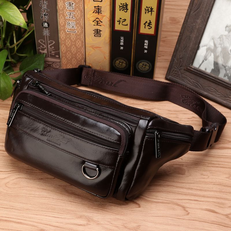 Saddle Bag Leather - Hommes taille Fanny sacs fronde poitrine