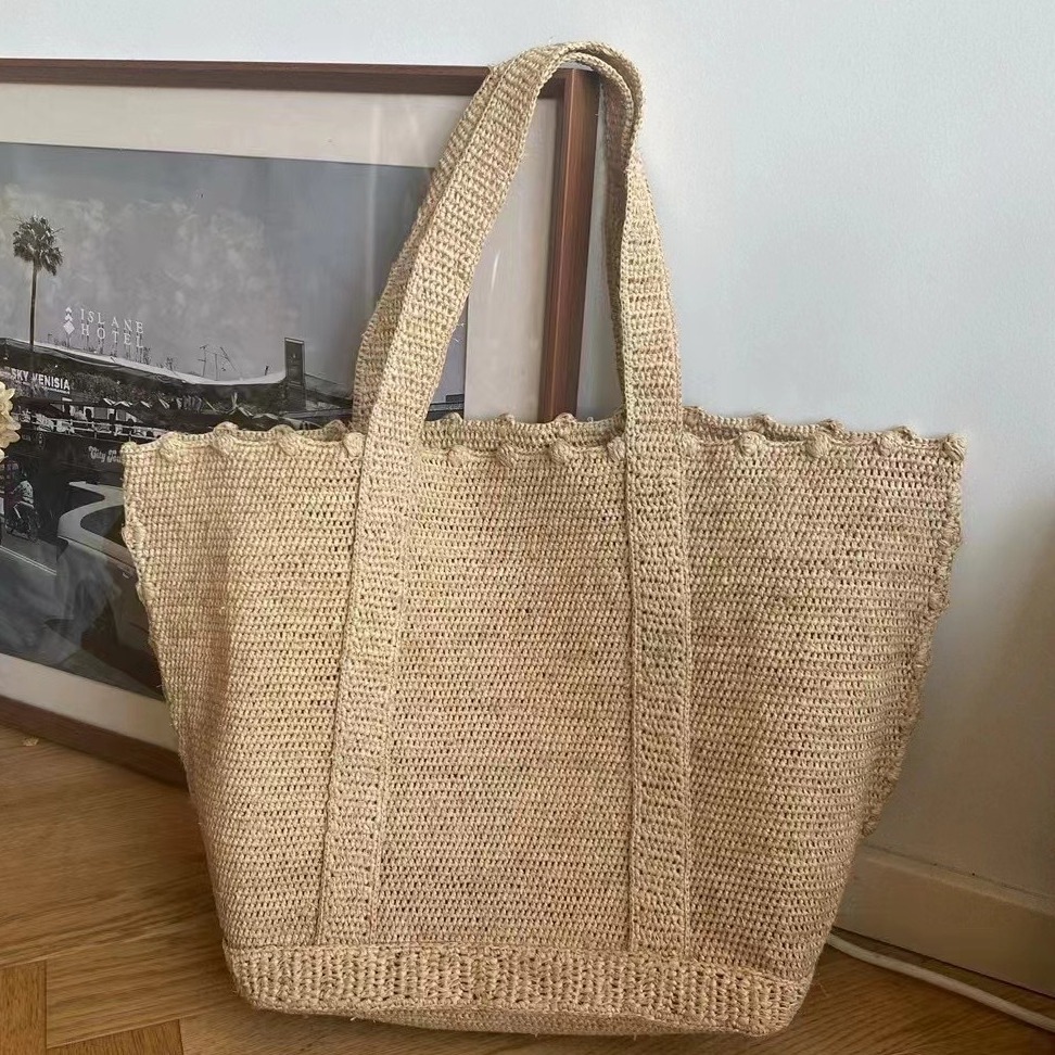 Women'S Raffia Bags - Sac en paille de raphia bohème,