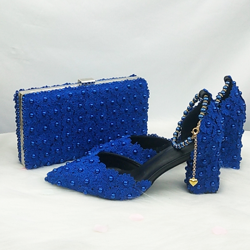 Women Bags For Wedding - Chaussures de mariée BaoYa Fang bleues