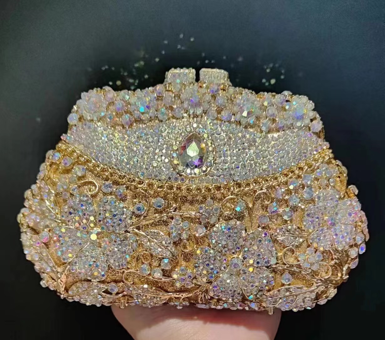 Clutch Bag Evening - Sac de soirée en métal doré