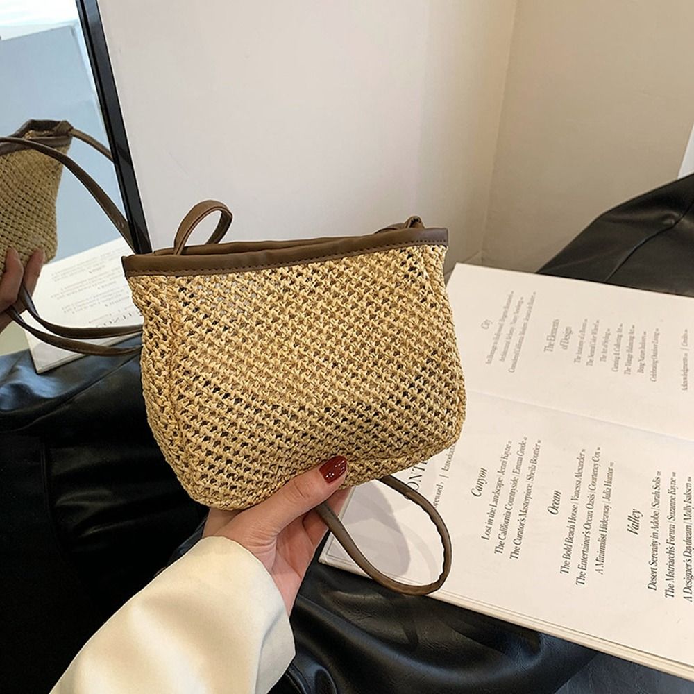 Women'S Raffia Bags - Sac bandoulière décontracté en cuir PU