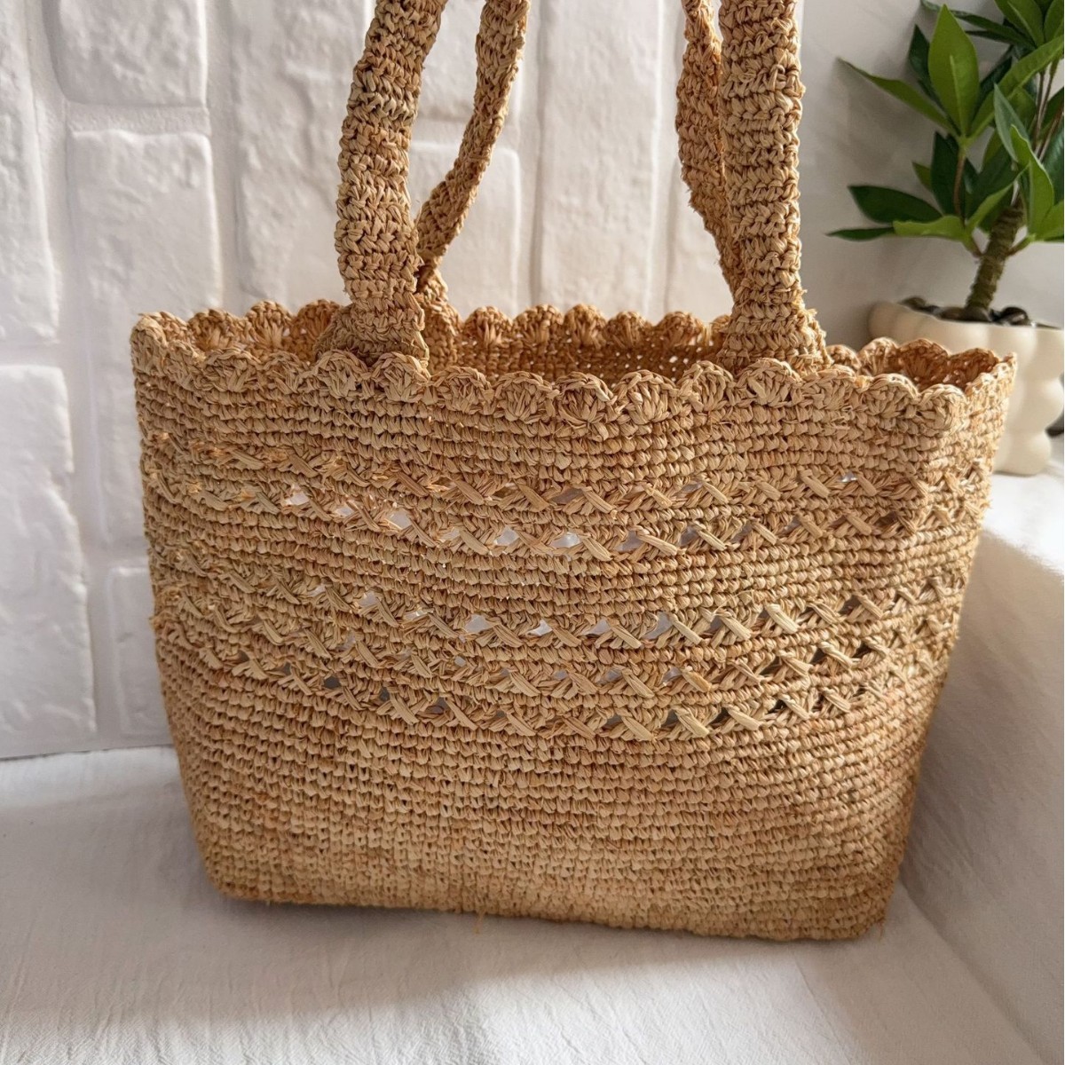 Women'S Raffia Bags - Sac d'été en paille de raphia