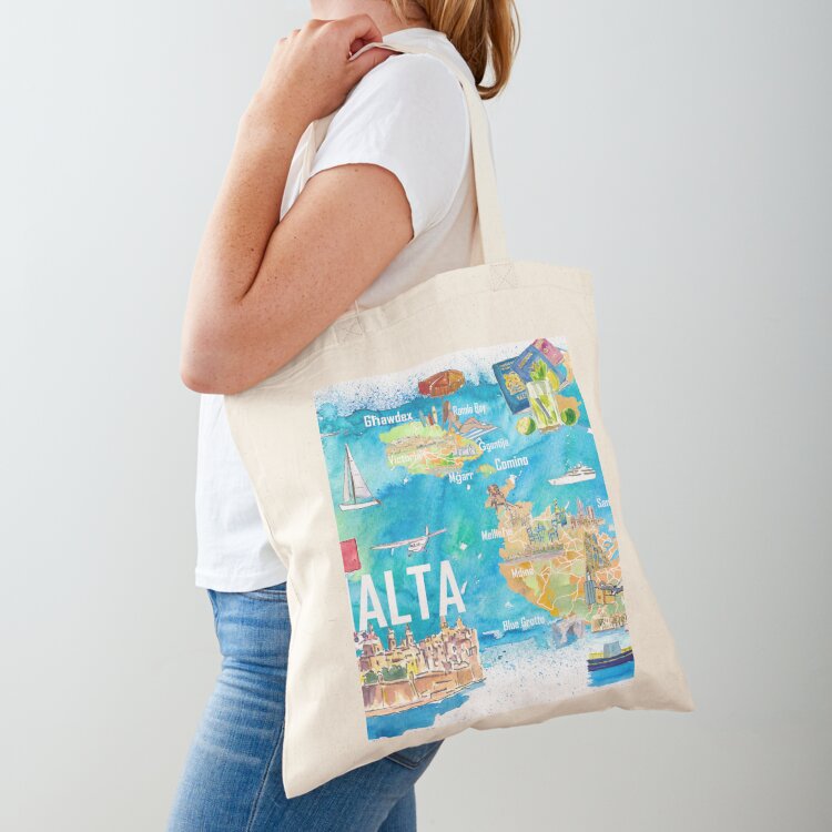 Women Bags Malta - Sac fourre-tout en toile pour femme