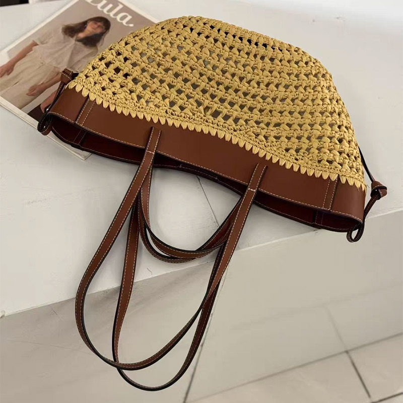 Sac de plage tissé creux de ma - Women'S Raffia Bags avis et prix