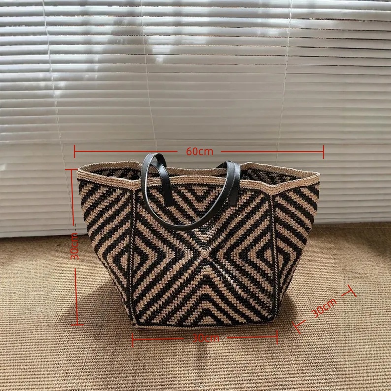 Grand sac fourre-tout en raphi - Women'S Raffia Bags avis et prix