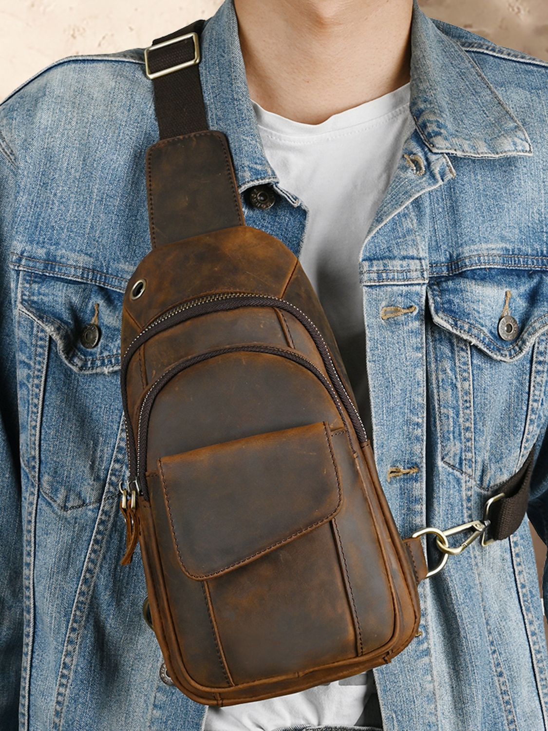 Sac de Poitrine Multifonctionn - Saddle Bag Leather avis et prix